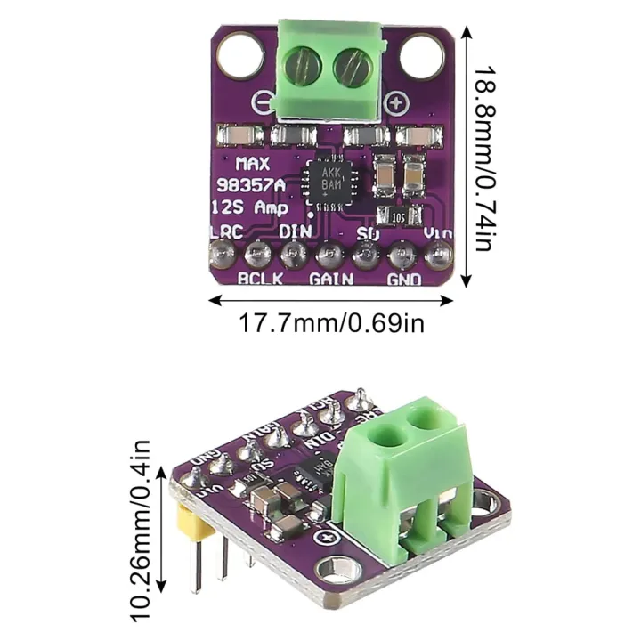 MAX98357%20I2S%20Audio%20Amplifier%20Module%20Audio%20Amplifiers%20Filterless%20Class%20D%20Amplifier%20for%20Arduino%20ESP32%20Raspberry%20Pi%20-%20Image%206