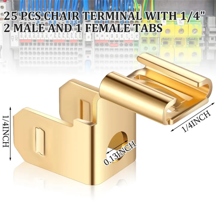 25%20Pcs%20Piggyback%20Spade%20Connectors%20Chair%20Terminal%20Quick%20Disconnect%20Electrical%203%20Way%20Adapter%20-%20Image%203