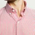 Stripes & Checks Red Striped Long Sleeve Shirt - Regular Fit. 