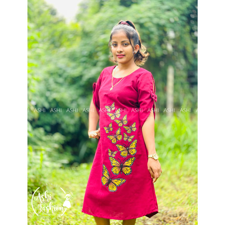 Linen%20Hand%20Painted%20Short%20Dress%20-%20Fully%20Customizable%20-%20Image%203