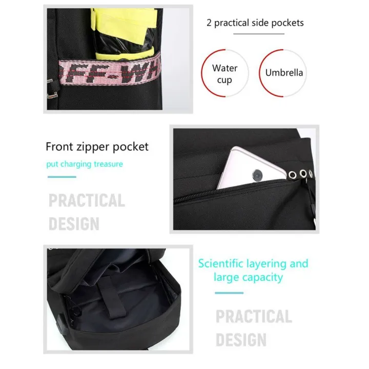 BTS%20BT21%20Chain%20Backpack%20Cute%20Canvas%20Shoulder%20Bags%20USB%20Charging%20Interface%20School%20Bag%20Travel%20Backpack%20Design%20Kpop%20Jungkook%20Jimin%20Suga%20V%20-%20Image%205