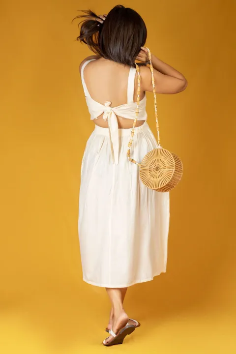 Araliya Back Tie Midi Dress
