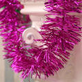 Stripes Flower Christmas Tinsel Garland Decorative 2m Glittering Sparkly Streamer Shiny Plastic Xmas Decor for Christmas. 