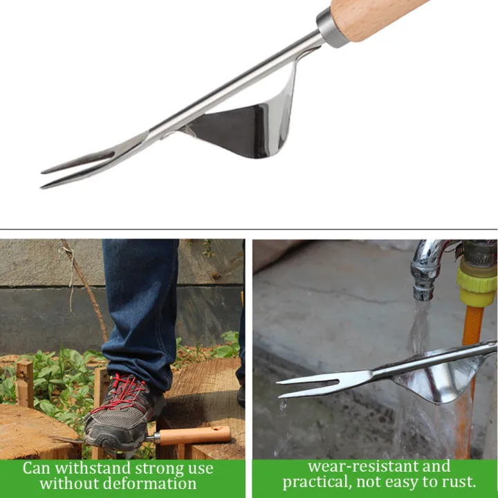 Migeet%20Garden%20Hand%20Weeder%20Stainless%20Steel%20Premium%20Gardening%20Tool%20for%20Weeding%20Wood%20Handle%20for%20Home%20Gardens%20Small%20Gardens%20and%20Lawns%20-%20Image%204