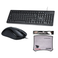 T15 USB Wired keyboard T-Wolf + T-Wolf V12 Usb Optical Wired Mouse + HUNTER Wolf Mouse Pad. 