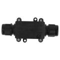 3 Way Electrical Connector Waterproof Junction Box For 5-9mm 9-12mm 12-15mm. 