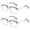 Protection Men Women Elegant Square Eyeglasses Anti-Blue Light Half-frame Reading Glasses Eye. 