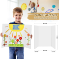 4 Pcs Trifold Poster Board, White Poster Board Comes with Sticky Accessories, Corrugate Presentation Boards Easy to Use S. 