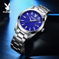 PLAYBOY Men's Watch Waterproof 2023 Latest Luminous Quartz Movement Stainless Steel Strap Calendar Casual Business Style 3301. 