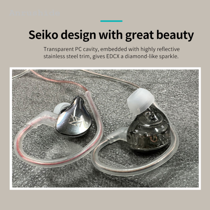 Anrushide KZ EDCX In Ear Earphones Dynamic Wired Earphones Noise Reduction 2025 New 3.5mm Plug Stereo Earphones Sports Game Earphones