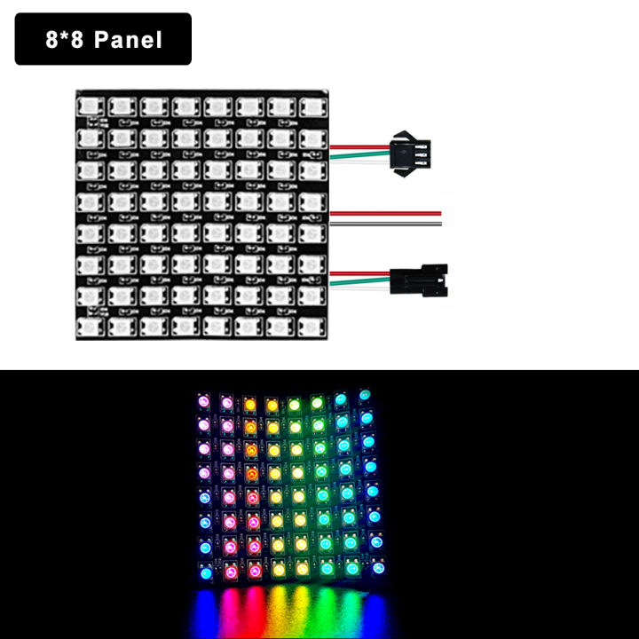 Dc5v%20Ws2812b%20Led%20Digital%20Panel%20Matrix%20Flexible%20Screen%208*8%2016*16%208*32%205050%20Rgb%20Ws2812%20Ring%20Individually%20Addressable%20Pixels%20-%20Image%204