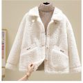 Fur and Leather Overcoat Female Lamb Fleece Thickened New 2024 Small Coat Plush Korean Version Autumn and Winter. 