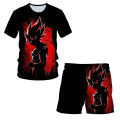 Dragon Ball T-shirts Boys Super Saiyan Goku T-shirt Shorts 2 Pcs Sets Kids Boys Anime T Shirt Summer Children Clothing Sets Kid. 