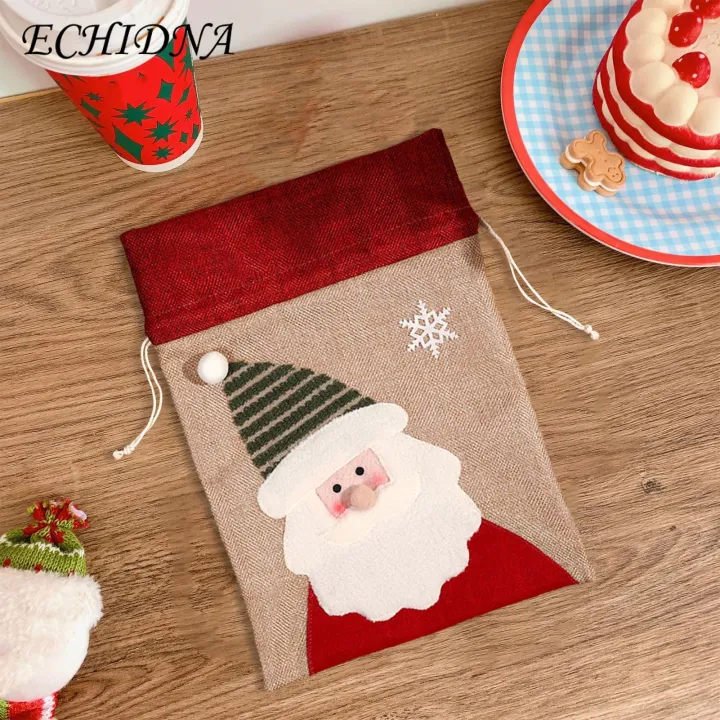 Soft%20Fabric%20Gift%20Bag%20Christmas%20Gift%20Bag%20Festive%20Drawstring%20Candy%20Wrapping%20Bags%20with%20Snowman/elk/santa%20Claus%20Pattern%20High-quality%20Fabric%20Perfect%20Christmas%20Pendant%20Firm%20Embroidery%20Gift%20Bag%20-%20Image%204