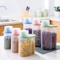 Food Storage Box Plastic Clear Container Set with Pour Lids Kitchen Storage Bottles Jars Dried Grains Tank 1.9L & 2.5l. 