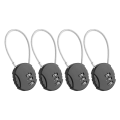 AED6-4 Pieces Combination Lock 3 Digit Outdoor Waterproof Padlock For School Gym Locker, Sports Locker, Fence, Toolbox, Gate. 