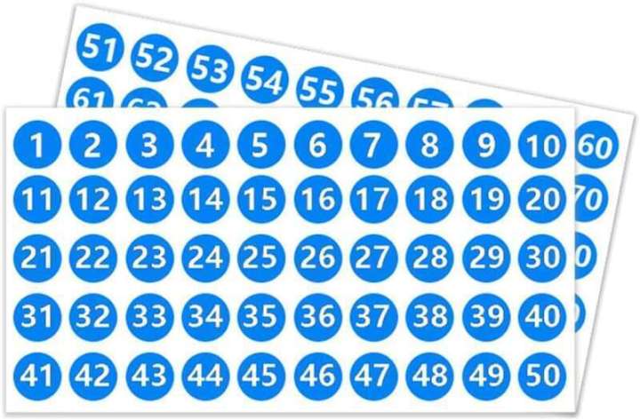 Linman%20Total%2010%20Sheets%20Consecutive%201-50%20and%2051-100%20Waterproof%20Adhesive%20Blue%20Background%20wNew%20style%20ith%20White%20Letters%20Number%20Stickers%20Round%20Self-Adhesive%20Labels%20for%20Labeling,%2025.4mm%20-%20Image%206