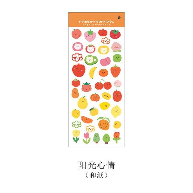 Washi Sticker Cute Decoration Cartoon Bow Rainbow Creative Ribbon Kawaii Stationary Flowers Series 1Pcs School Supplies Carnival(4)