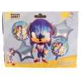 5 Pcs Sonic Game Foil Balloon Pack - Themed Birthday Party Balloons for Kids - Party Decorations Sonic The Hedgehog Design. 