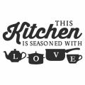 KITCHEN LOVE Pattern Removable Adhesive Wall Sticker. 