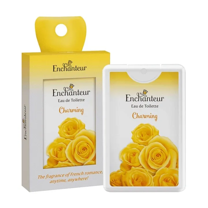 Enchanteur HANDBAG Eau de Toilette 18ml- Charming + Free gift splash picnic wet tissue pack