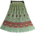 Women's Printed Pleated Midi Skirts in Multiple Designs. 