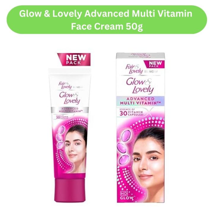 Fair & Lovely - Glow & Lovely Advanced Multi Vitamin Face Cream 50g, Glow & Lovely Multivitamin Cream - 50G, Glow And Lovely And Glow And Handsome - 50G (Glow And Lovely, 50G)