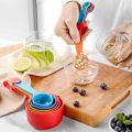 10 pcs Measuring Cup and Spoon Set, Colourful Plastic Weighing Cups and Spoons for Dry and Liquid Ingredient. Professional Utensils, Prepare Meals Fast 10 piece kitchen cooking measuring spoons cups mould. 