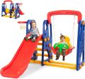 Kids 4 in 1 with Basketball Swing Portic Climbing Slide Play Area for Indoor and Outdoor, Suitable for Children 3-8 Years |ikitchz. 