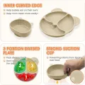 Baby Led Weaning Supplie, Silicone Baby Feeding Set with Suction Plate and Bowl, Toddler Self Feeding Essentials with Spoons Forks Bib Sippy Cup, Eating Utensils for 6+ Months. 