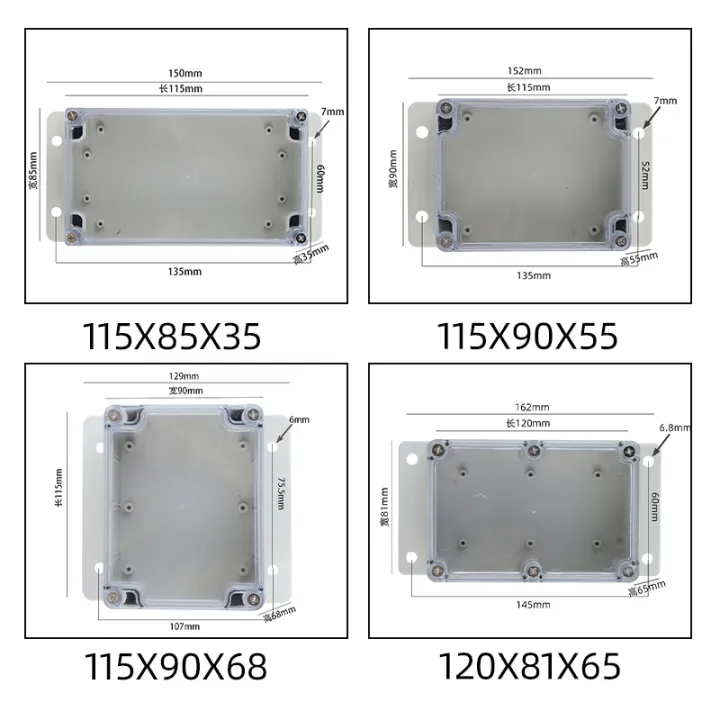 Plastic%20Pc%20Clear%20Transparent%20Box%20Fixed%20Ear%20Waterproof%20Enclosure%20Electronic%20Circuit%20Project%20Box%20Instrument%20Wall%20Junction%20Housing%20-%20Image%206