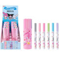 3 Styles Cute Sanrio Highlighter Pen Set Mymelody Kuromi Cinnamoroll Markers Stationery Multifunction Highlighters With Stamp. 