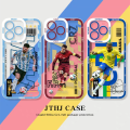 Football Player Neymar Kai Havertz Cristiano Ronaldo Messi Phone Case For Xiaomi Redmi Note 12 4G 12C 10C 9T A1 A2 Plus 9 Note 10 11 12 Pro 10S 11S 12S Case Cover Soft Clear TPU Lens Protection Square Silicone Transparent. 