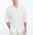 Men 's Linen Long Sleeve Shirt Casual White. 