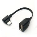 Type-C OTG to USB Female adapter USB 2.0 90 degree Right angle elbow bend short 10CM 20cm 30CM 50CM. 