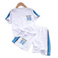 Yfashion 2pcs Boys Short Sleeves T-shirt Set Casual Quick-drying Tops Shorts Sportswear Training Suit For 4-10 Years Old Kids. 