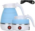 Foldable Electric Travel Kettle - Portable and Convenient Silicone Collapsible Water Boiler and Tea Pot for Camping - Easy Storage. 