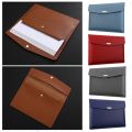 A4 File Pocket File Bag PU Leather Documents Pouch File Folder Snap Closure School Office Business Large Capacity Dustproof 1PC. 