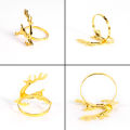 12Pcs Christmas Elk Deer Napkin Rings Gold Alloy Napkin Buckle Napkin Ring Holder Hotel Restaurant Wedding Party Dinner Table Decoration. 