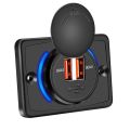 Dual USB QC 3.0 Car Charger Socket 12v 24v Power Outlet For Car Boat Vehicle Bus RV ATVW Phone Charger Adapter Panel. 
