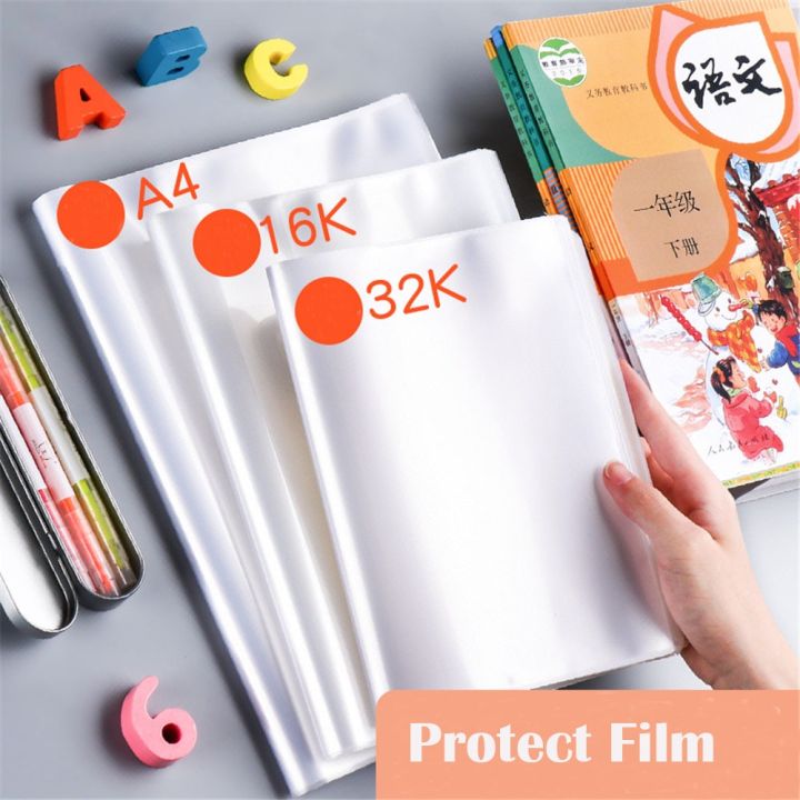10 Sheets A4 A5 B5 Notebook Covers Self-adhesive Book Cover Waterproof Planners Book Case for Students Wrapping Films Protector