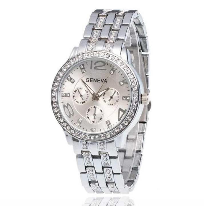 GENEVA Luxury Ladies Women Fashion Watches Wristwatch Stainless Steel