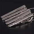 Men Silver Necktie Tie Clip Stainless Steel Plain Clasp Bars Pins Clips Jewelry Moyao. 