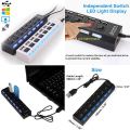 High Speed 4 Ports USB 3.0 HUB With On/Off Switch USB Hub For Desktop Laptop. 