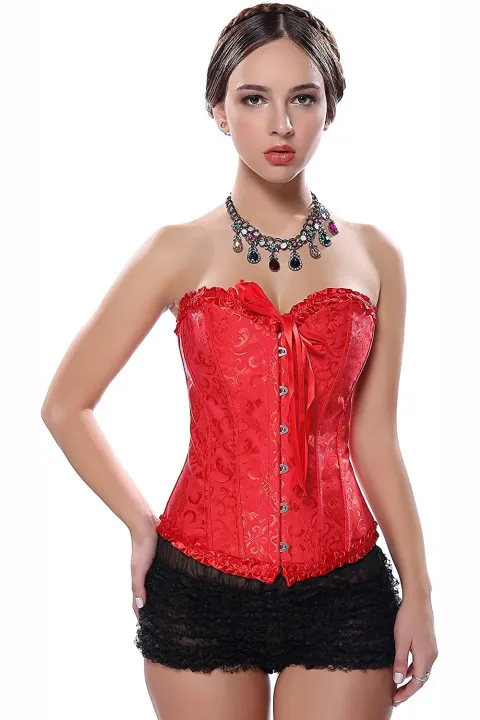 Corsets%20for%20Women%20Corset%20Top%20Bustier%20Overbust%20Lace%20Up%20Corset%20Plus%20Size%20Waist%20Support%20Belt%20-%20Image%203
