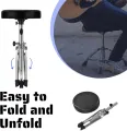 Drummer Throne - Padded Drum Stool for Adults & Kids with Adjustable Height - Round Top Drummer Chair Seat with Foldable Tripod & Anti-Slip Rubber Feet for Beginner & Professional Musician Bird DT10 A Saddle Drum Throne Black Drum set chair drum stool. 