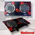 National Low gas, 2 burner portable infrared gas stove with Ceramic Glass. 