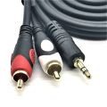 Gold Plated 3.5mm Mini Phone Stereo Male to 2 RCA 1 Male Audio Cable. 