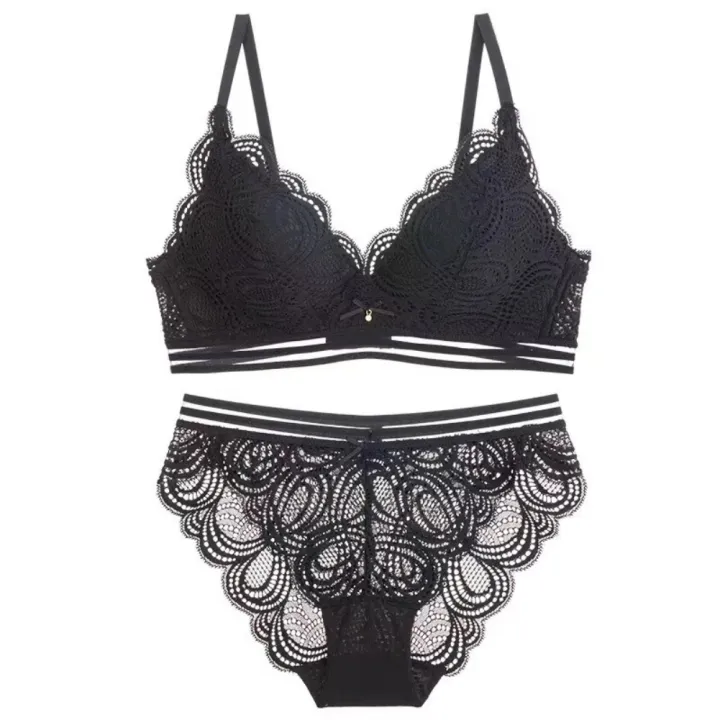 Women%20Lace%20Underwear%20Set%20Push%20up%20Bra%20Brassiere%20See%20Through%20Elastic%20Briefs%20-%20Image%205