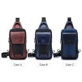 Men Leather ling Bag Casual Chest Bag Pack Crossbody Bag ling Backpack Travel houlder Backpack. 